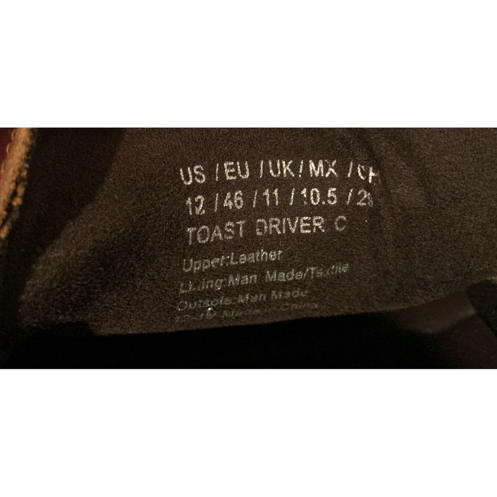 Kenneth Cole Reaction Mens 12 Toast Driver C‎ Brown Leather Loafer Shoe